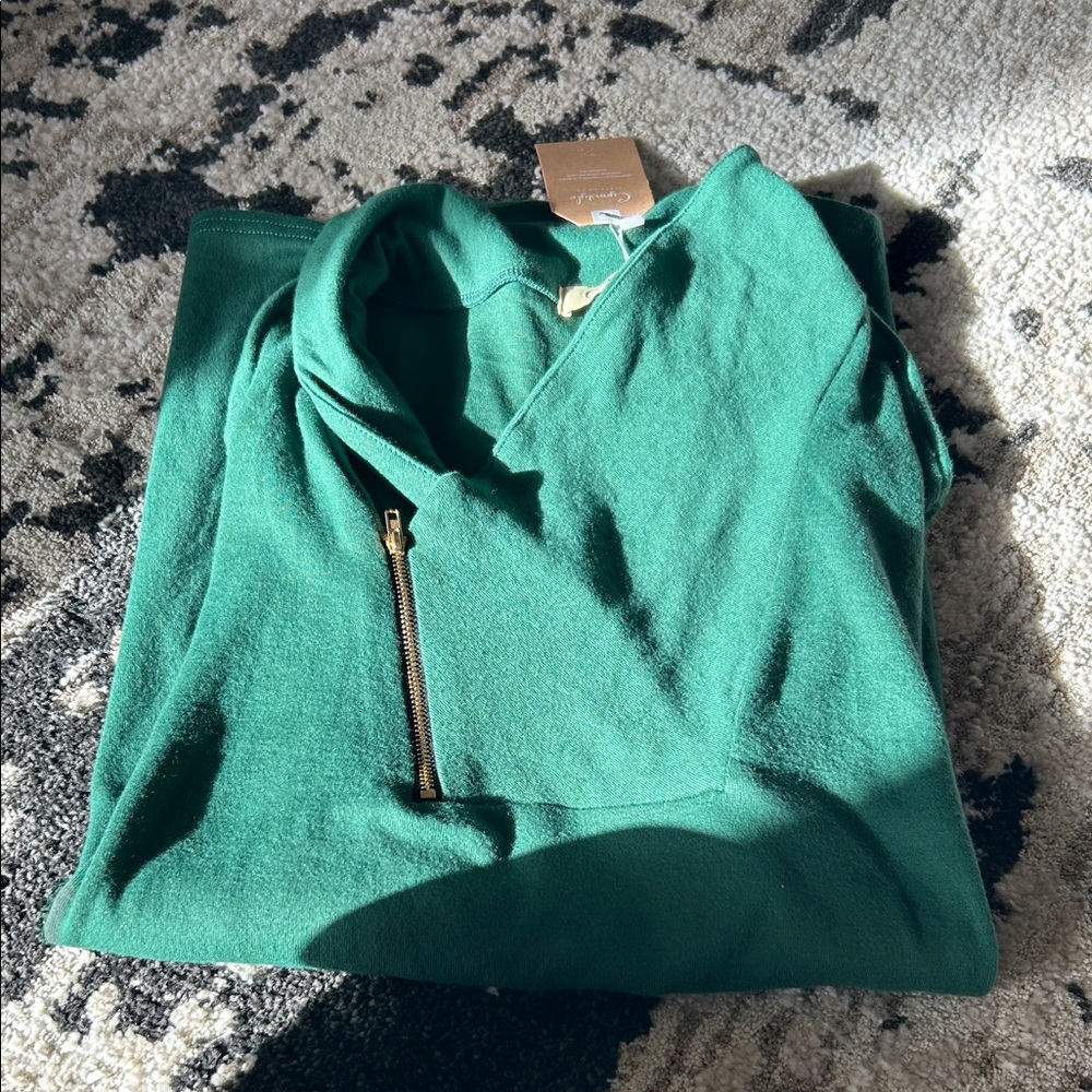 Green Quarter-Zip Pullover